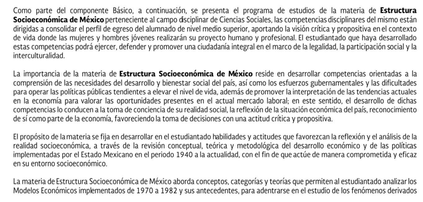 ESTRUCTURA SOCIOECONÓMICA DE MEXICO